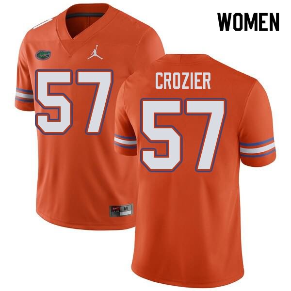 Women's NCAA Florida Gators Coleman Crozier #57 Stitched Authentic Jordan Brand Orange College Football Jersey USR4265YI